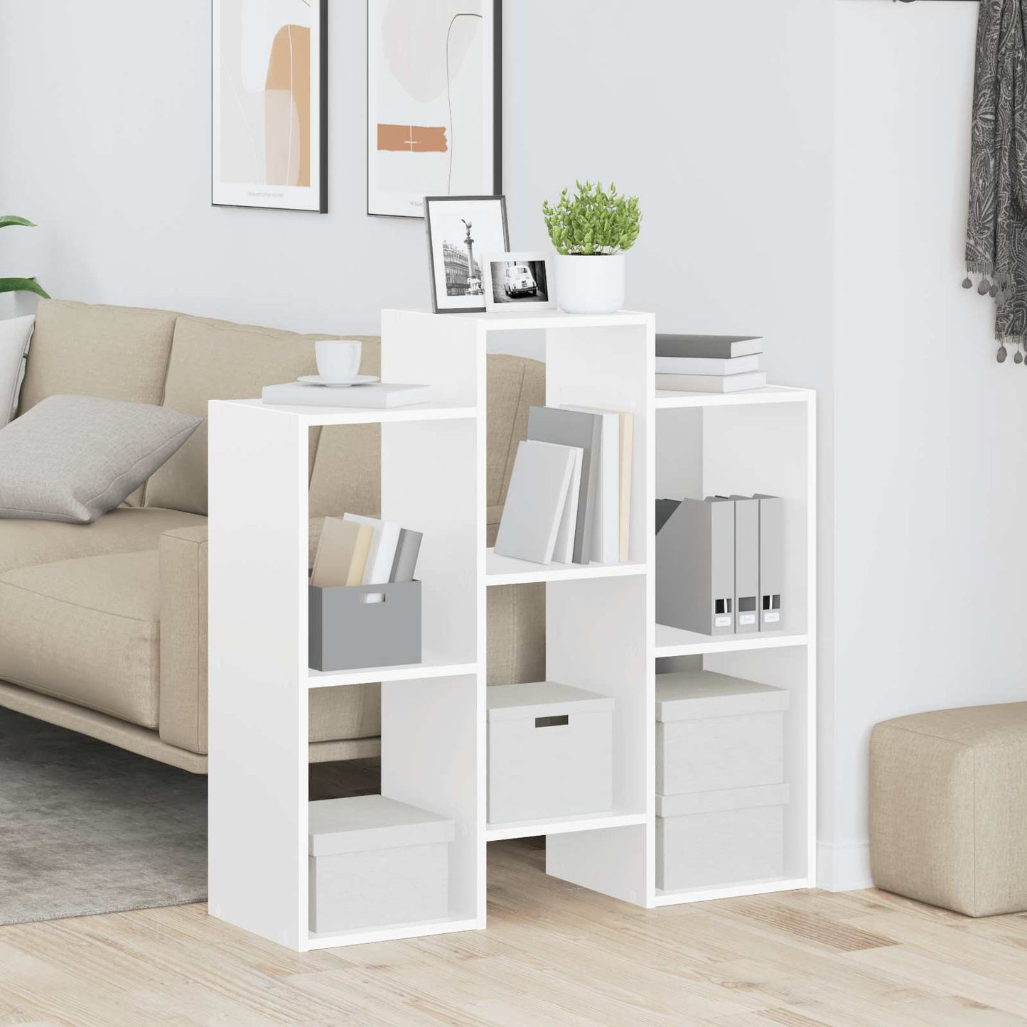 vidaXL Πλαϊνό γραφείο Λευκό 90 x 30 x 90 cm