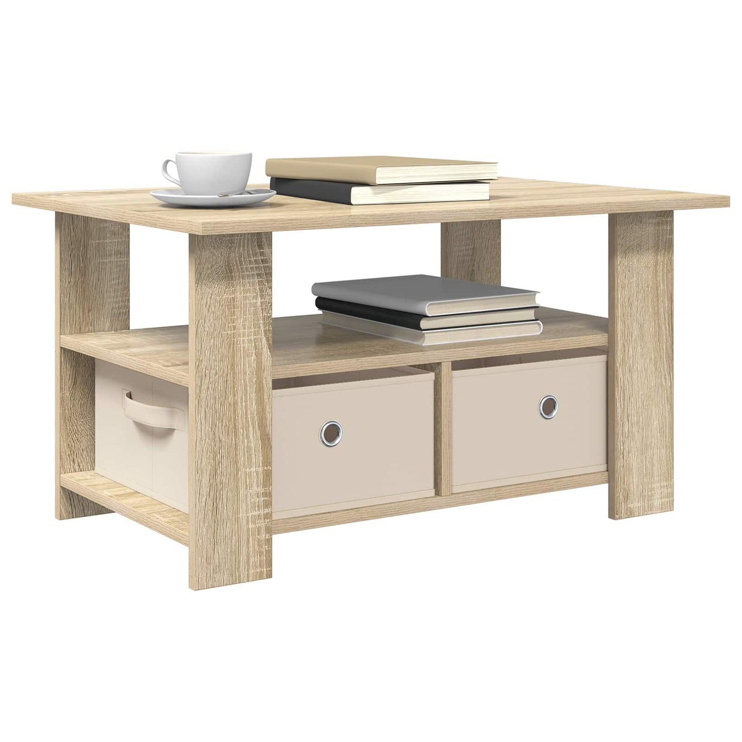 vidaXL Τραπεζάκι σαλονιού με συρτάρι Δρύς Sonoma 77 x 55 x 42 εκ.