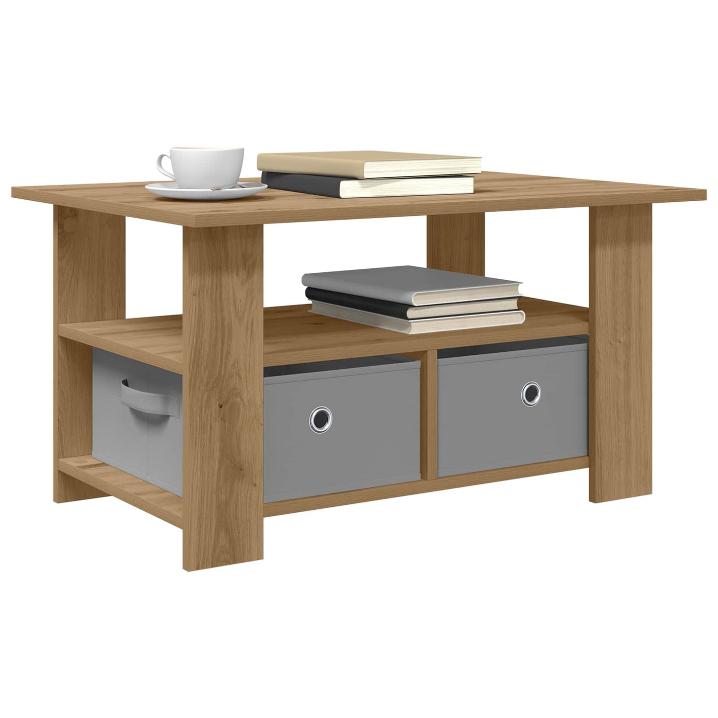 vidaXL Τραπεζάκι σαλονιού με συρτάρι Artisan Oak 77 x 55 x 42 εκ.