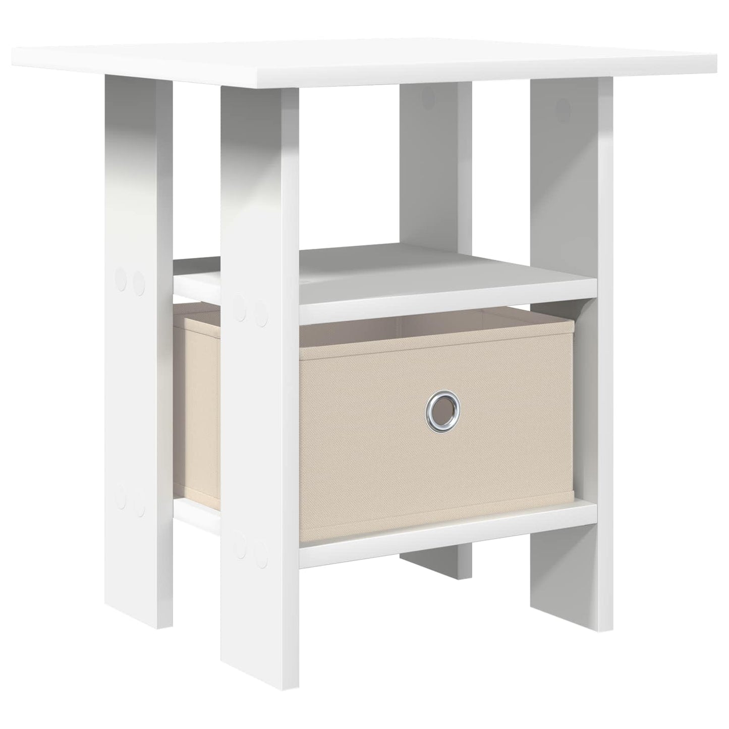 vidaXL Κομοδίνο με συρτάρι Λευκό 41 x 40 x 45 εκ Επεξεργασμένο ξύλο