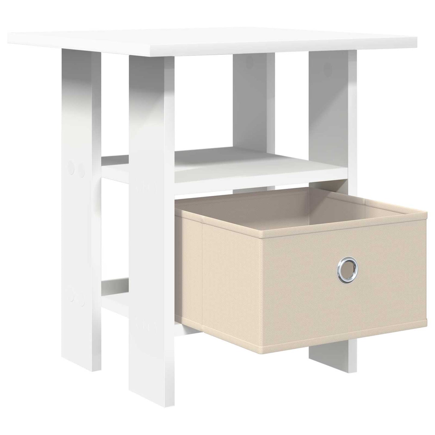 vidaXL Κομοδίνο με συρτάρι Λευκό 41 x 40 x 45 εκ Επεξεργασμένο ξύλο