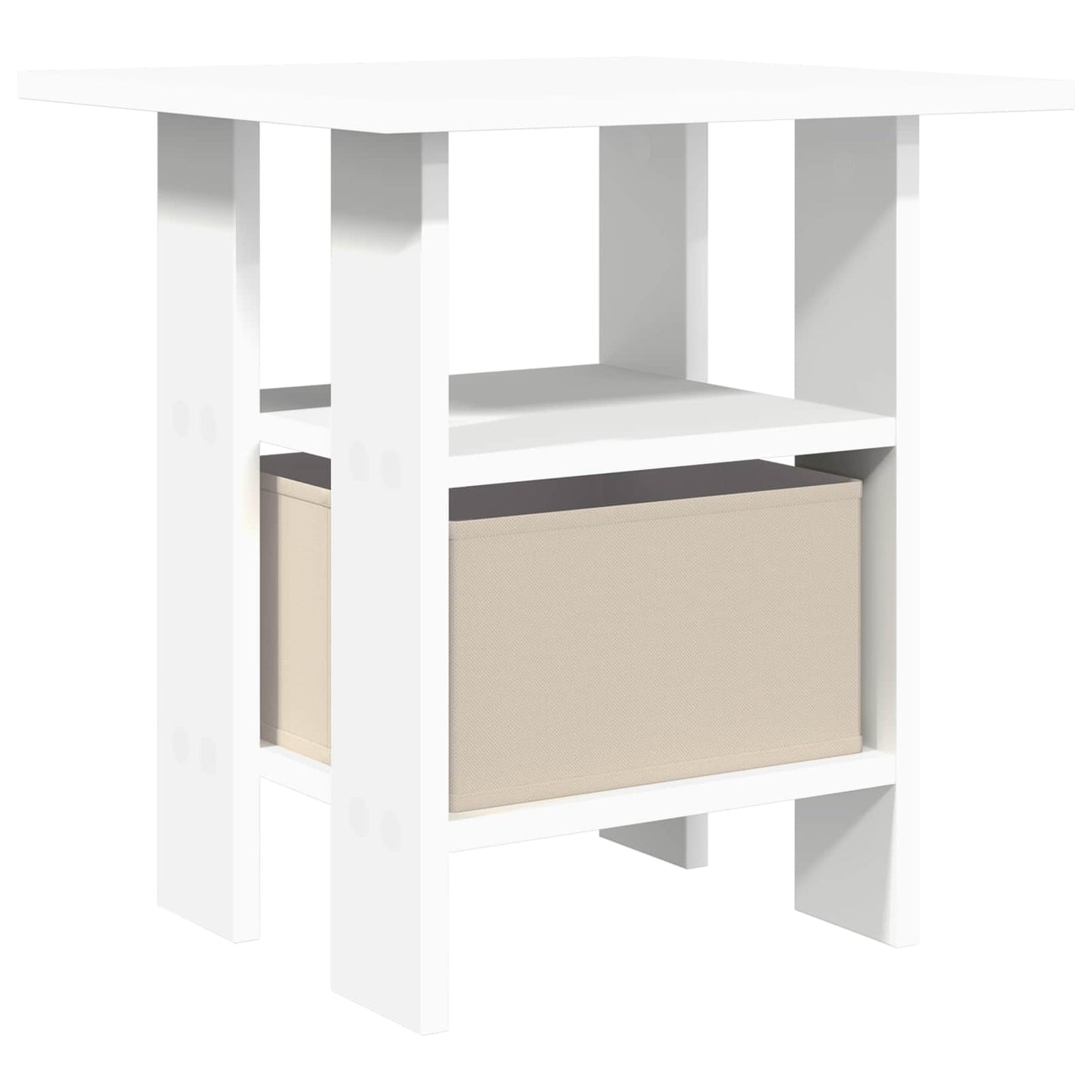 vidaXL Κομοδίνο με συρτάρι Λευκό 41 x 40 x 45 εκ Επεξεργασμένο ξύλο