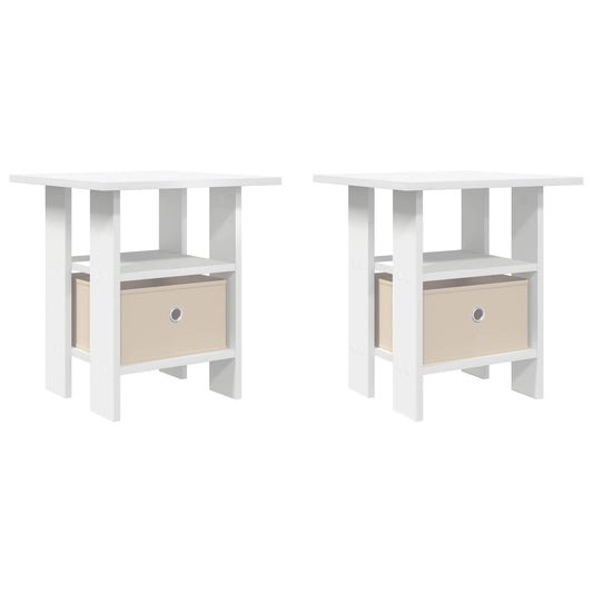 vidaXL Κομοδίνο 2 pcs Λευκό 41 x 40 x 45 εκ Επεξεργασμένο ξύλο