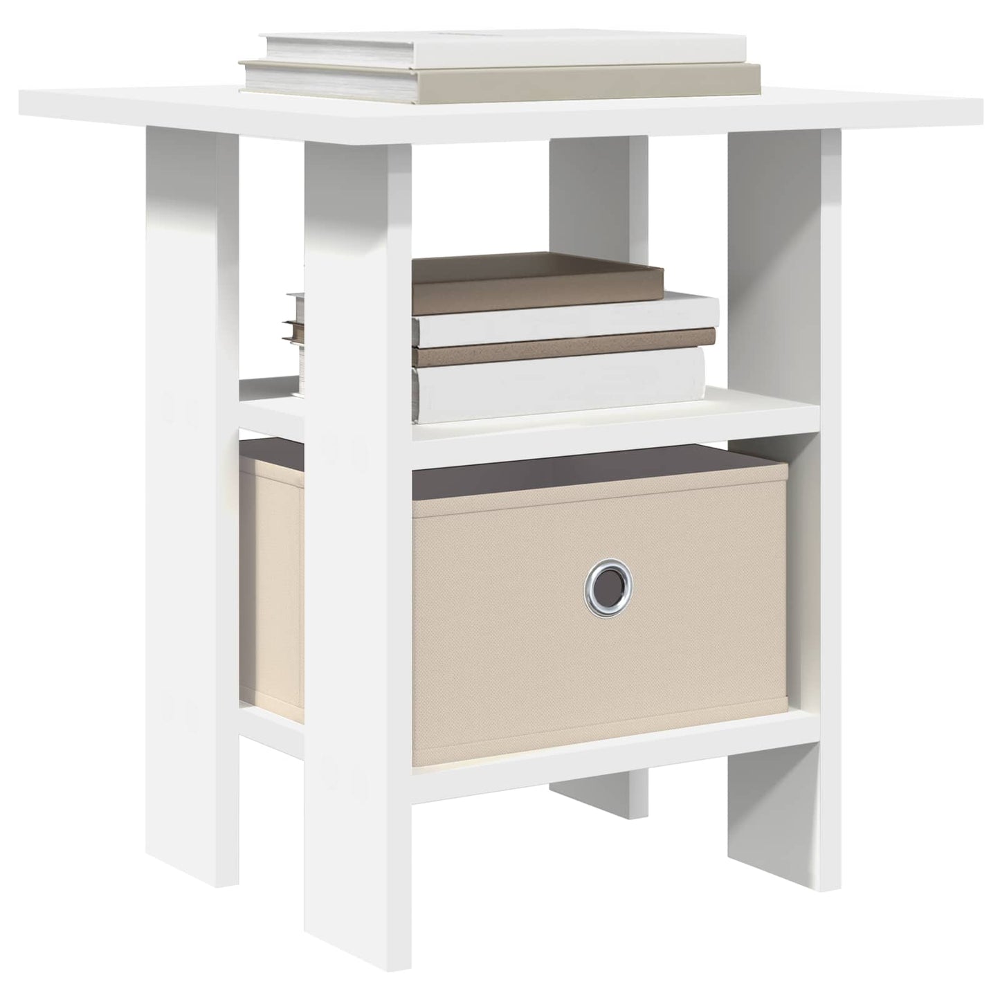 vidaXL Κομοδίνο 2 pcs Λευκό 41 x 40 x 45 εκ Επεξεργασμένο ξύλο