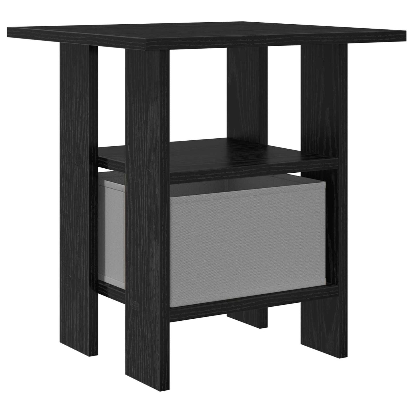 vidaXL Κομοδίνο 2 pcs Μαύρη Οξυά 41 x 40 x 45 εκ Επεξεργασμένο ξύλο