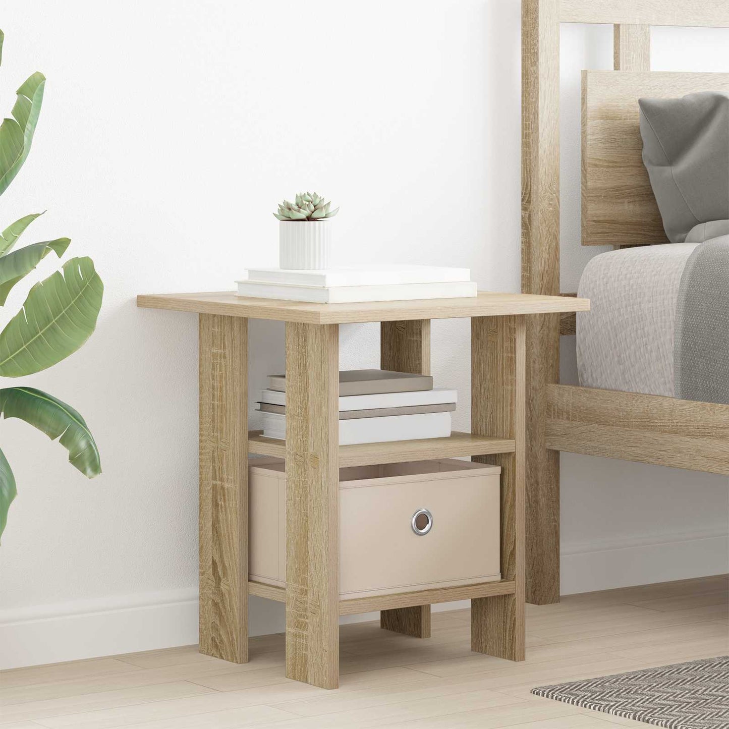 vidaXL Κομοδίνο 2 pcs Δρύς Sonoma 41 x 40 x 45 εκ Επεξεργασμένο ξύλο