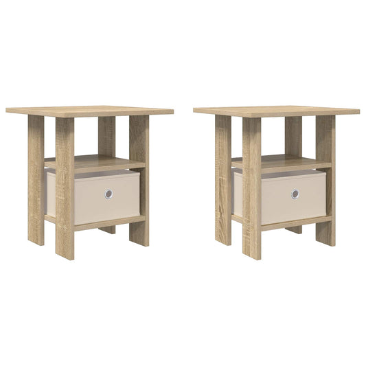 vidaXL Κομοδίνο 2 pcs Δρύς Sonoma 41 x 40 x 45 εκ Επεξεργασμένο ξύλο