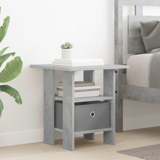 vidaXL Κομοδίνο Σκυρόδεμα Γκρι 41 x 40 x 45 εκ Επεξεργασμένο ξύλο