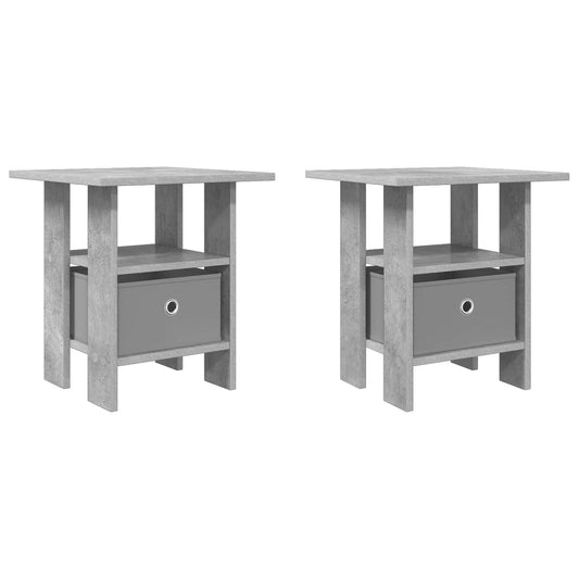 vidaXL Κομοδίνο με συρτάρι 2 pcs Σκυρόδεμα Γκρι 41 x 40 x 45 εκ