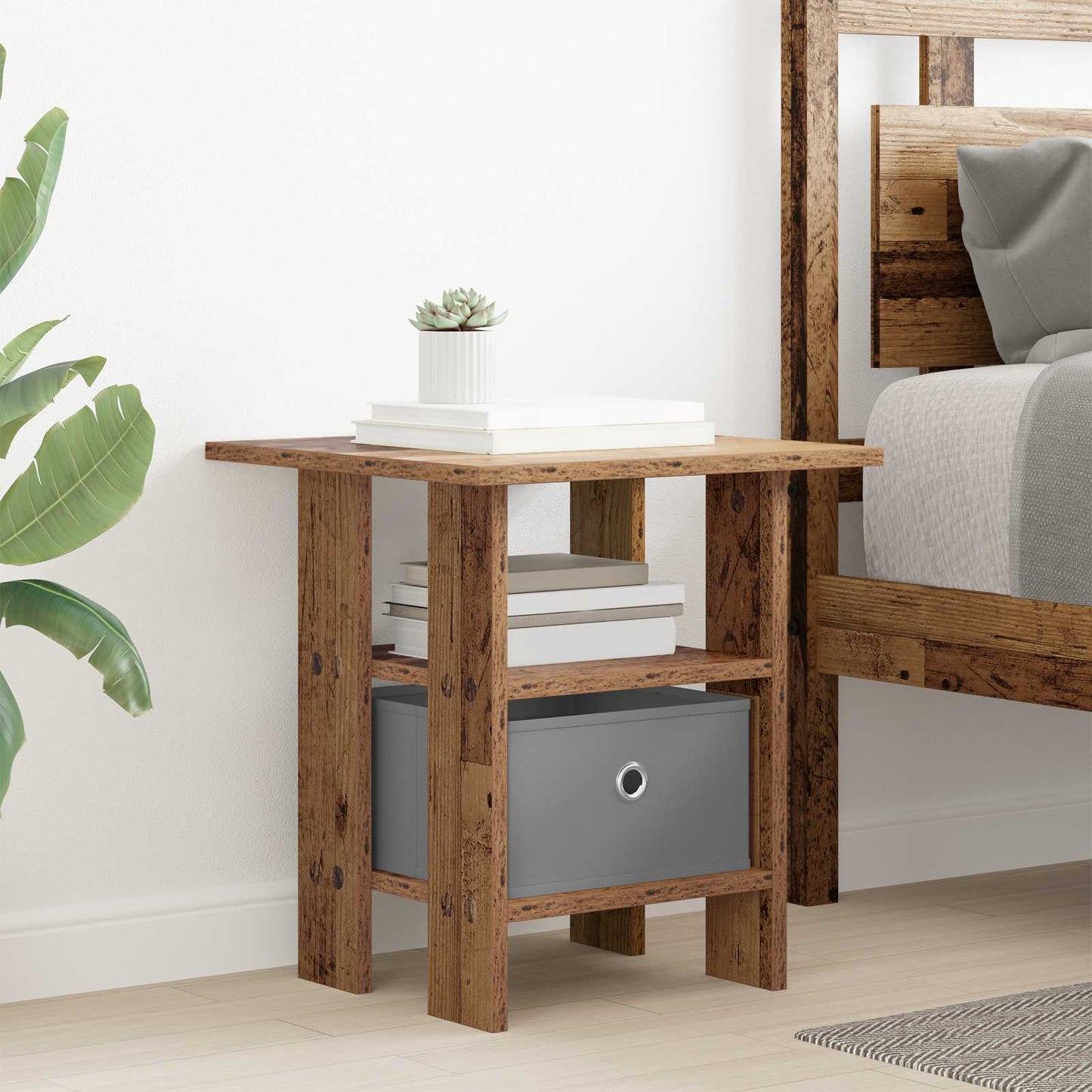 vidaXL Κομοδίνο 2 pcs Παλιό ξύλο 41 x 40 x 45 εκ Επεξεργασμένο ξύλο