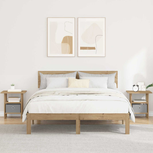 vidaXL Κομοδίνο 2 pcs Artisan Oak 41 x 40 x 45 εκ Επεξεργασμένο ξύλο