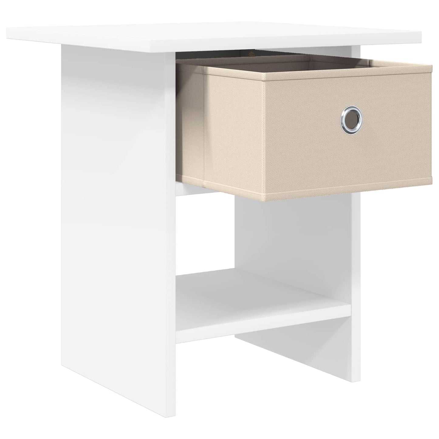 vidaXL Κομοδίνο με συρτάρι Λευκό 41 x 40 x 45 εκ Επεξεργασμένο ξύλο