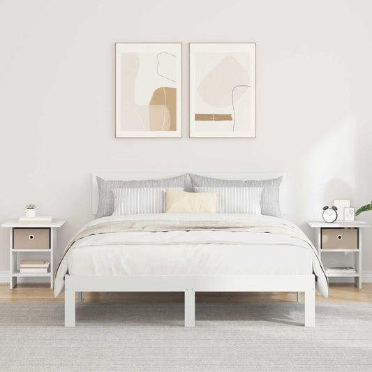 vidaXL Κομοδίνο 2 pcs Λευκό 41 x 40 x 45 εκ Επεξεργασμένο ξύλο