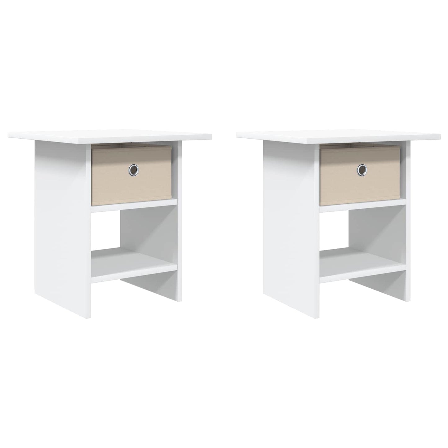 vidaXL Κομοδίνο 2 pcs Λευκό 41 x 40 x 45 εκ Επεξεργασμένο ξύλο