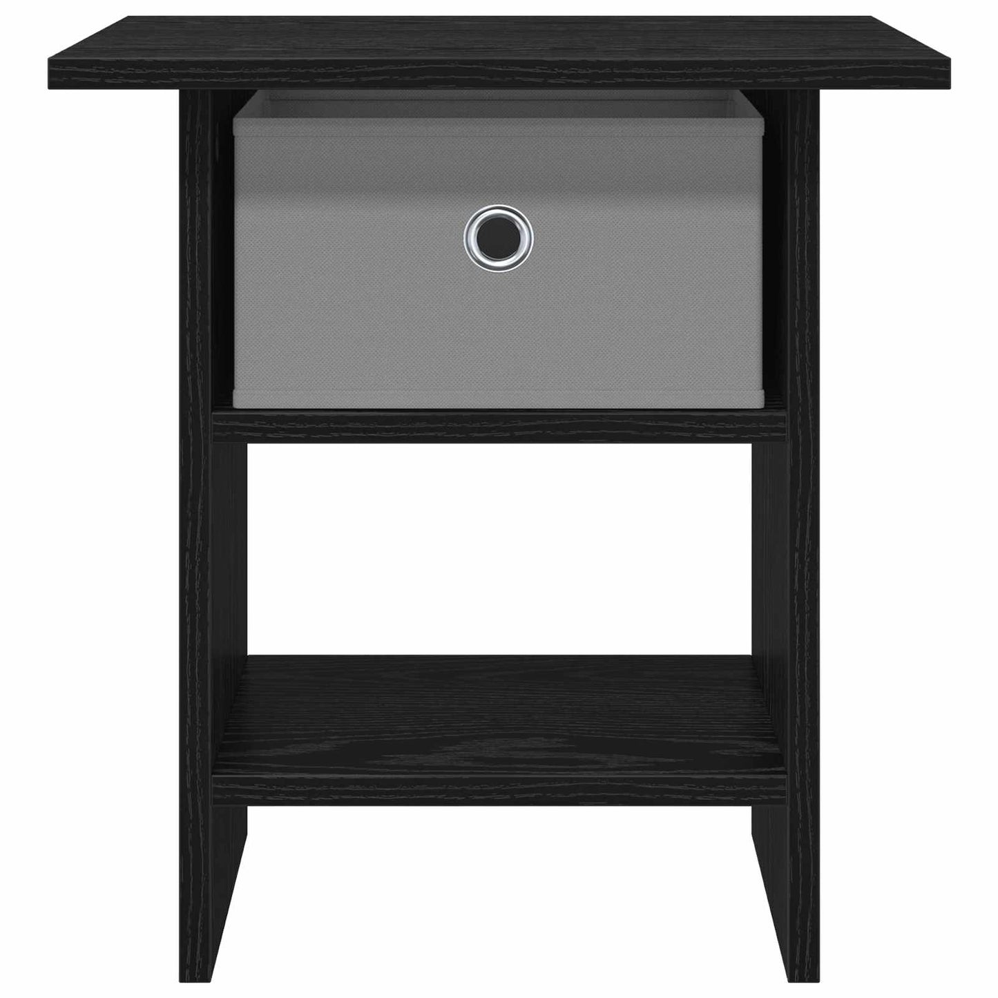 vidaXL Κομοδίνο 2 pcs Μαύρη Οξυά 41 x 40 x 45 εκ Επεξεργασμένο ξύλο