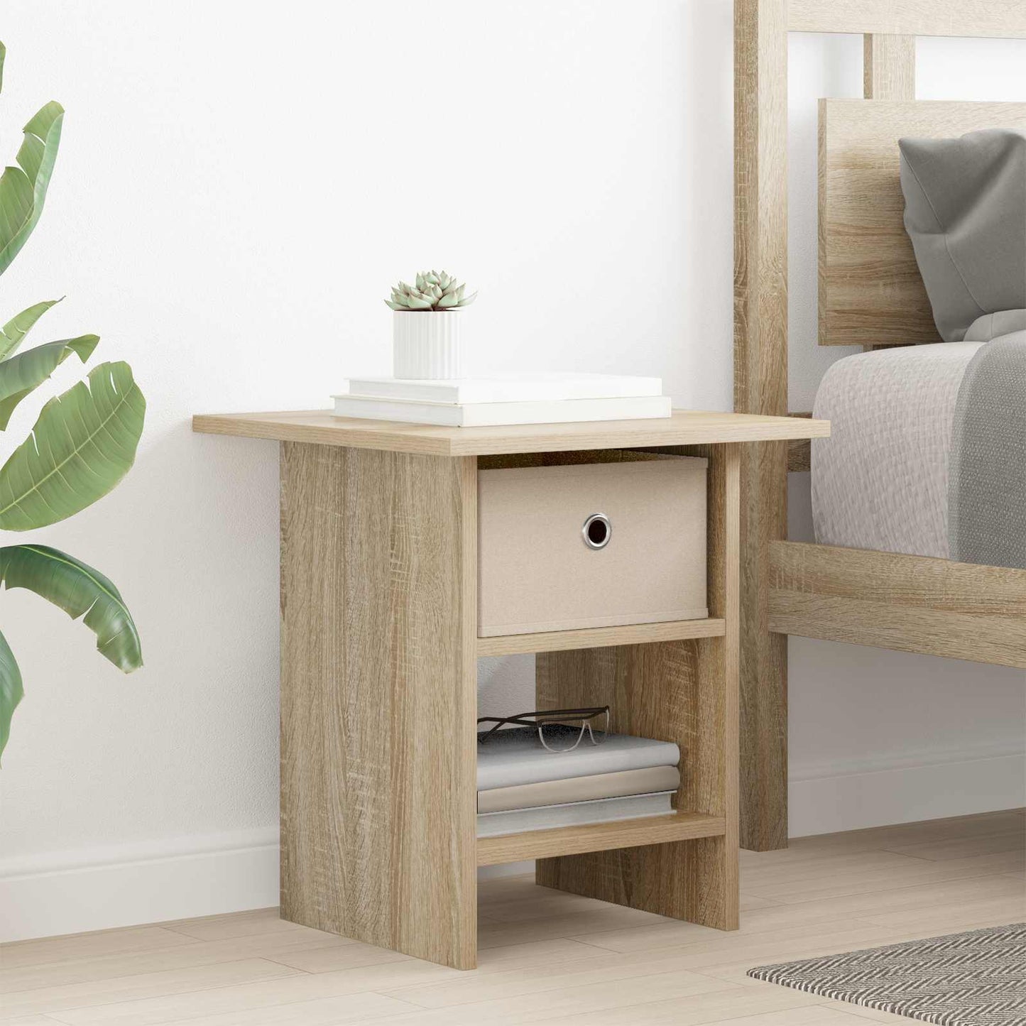 vidaXL Κομοδίνο Δρύς Sonoma 41 x 40 x 45 εκ Επεξεργασμένο ξύλο