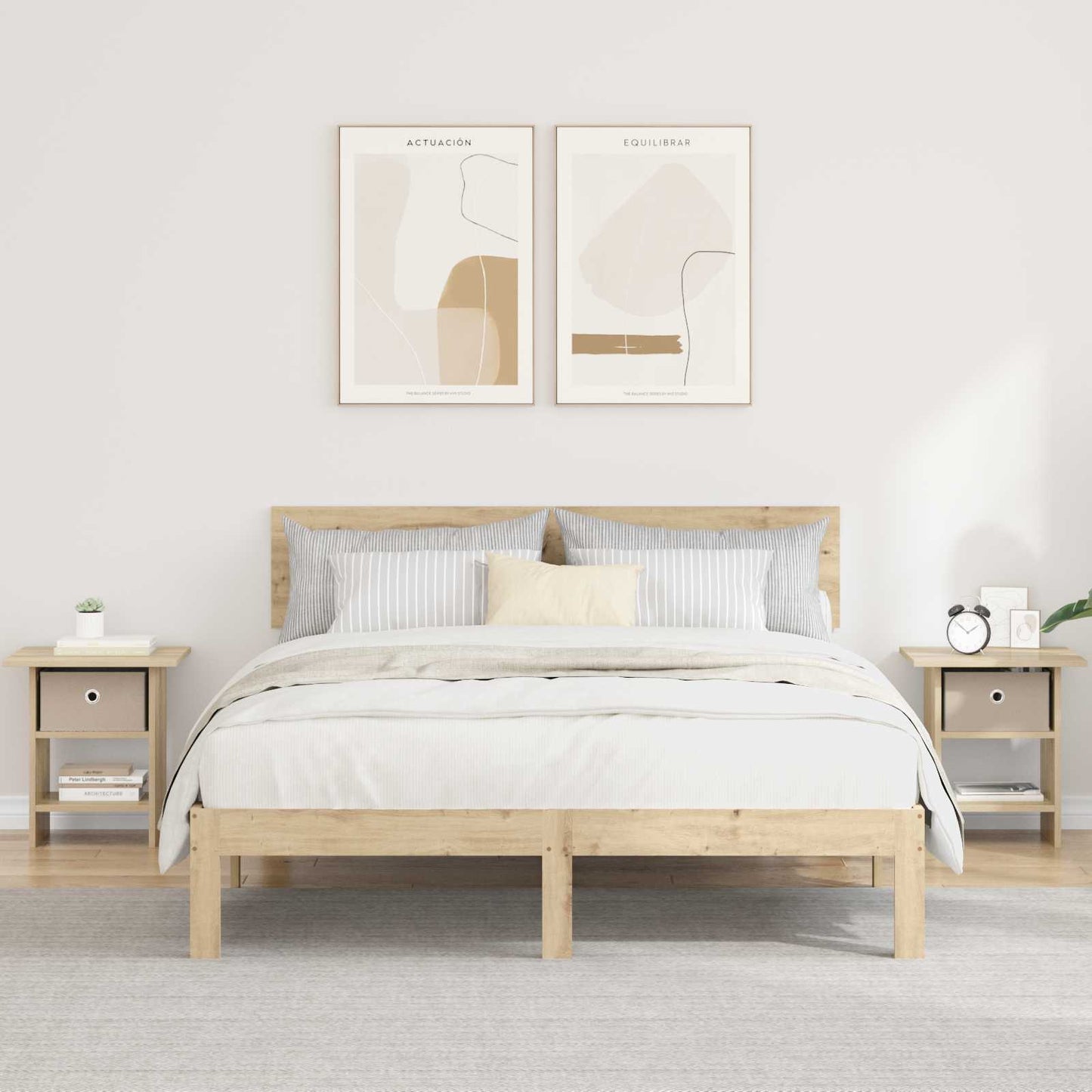 vidaXL Κομοδίνο 2 pcs Δρύς Sonoma 41 x 40 x 45 εκ Επεξεργασμένο ξύλο