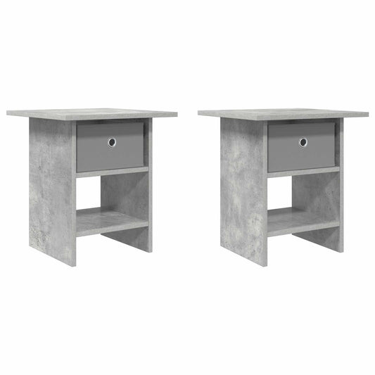 vidaXL Κομοδίνο με συρτάρι 2 pcs Σκυρόδεμα Γκρι 41 x 40 x 45 εκ
