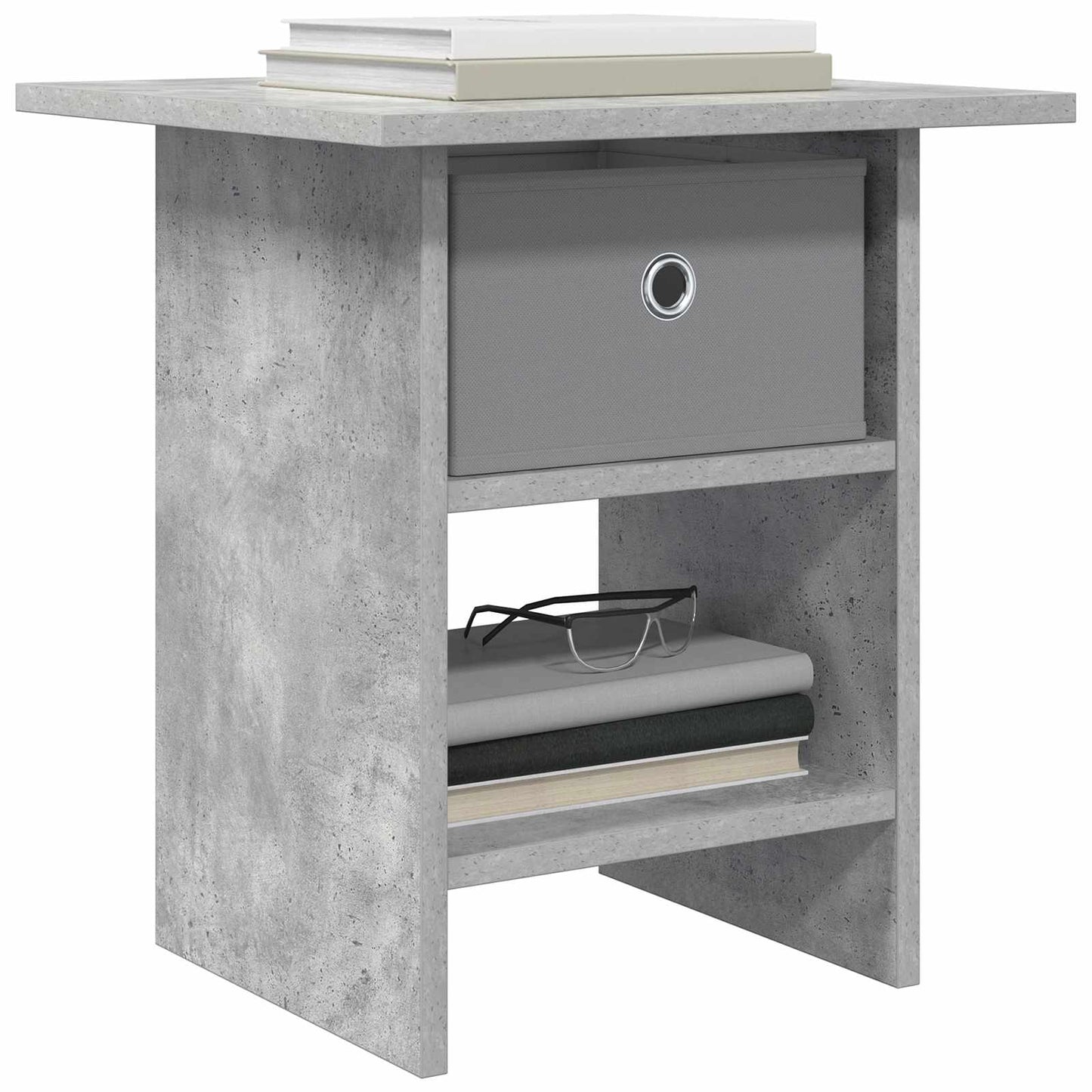 vidaXL Κομοδίνο με συρτάρι 2 pcs Σκυρόδεμα Γκρι 41 x 40 x 45 εκ