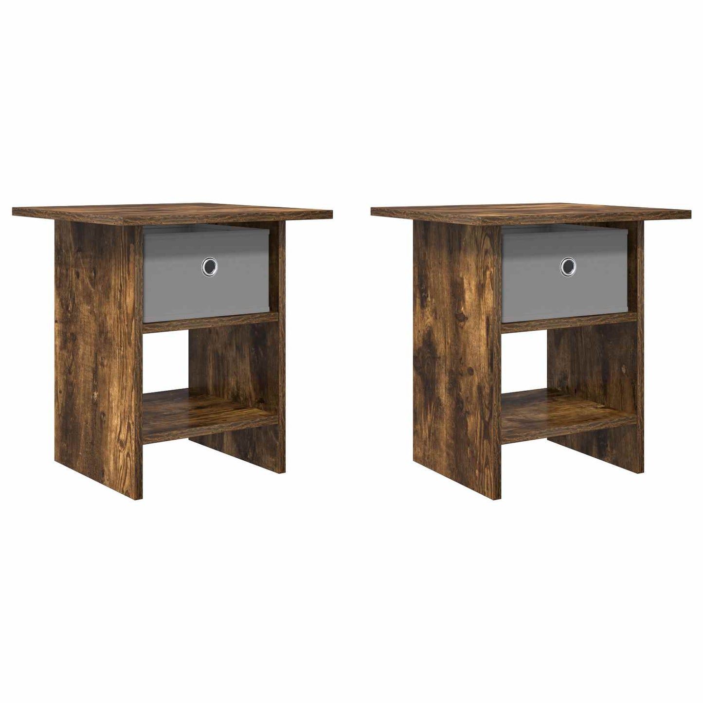 vidaXL Κομοδίνο 2 pcs Καπνιστό Δρύς 41 x 40 x 45 εκ Επεξεργασμένο ξύλο