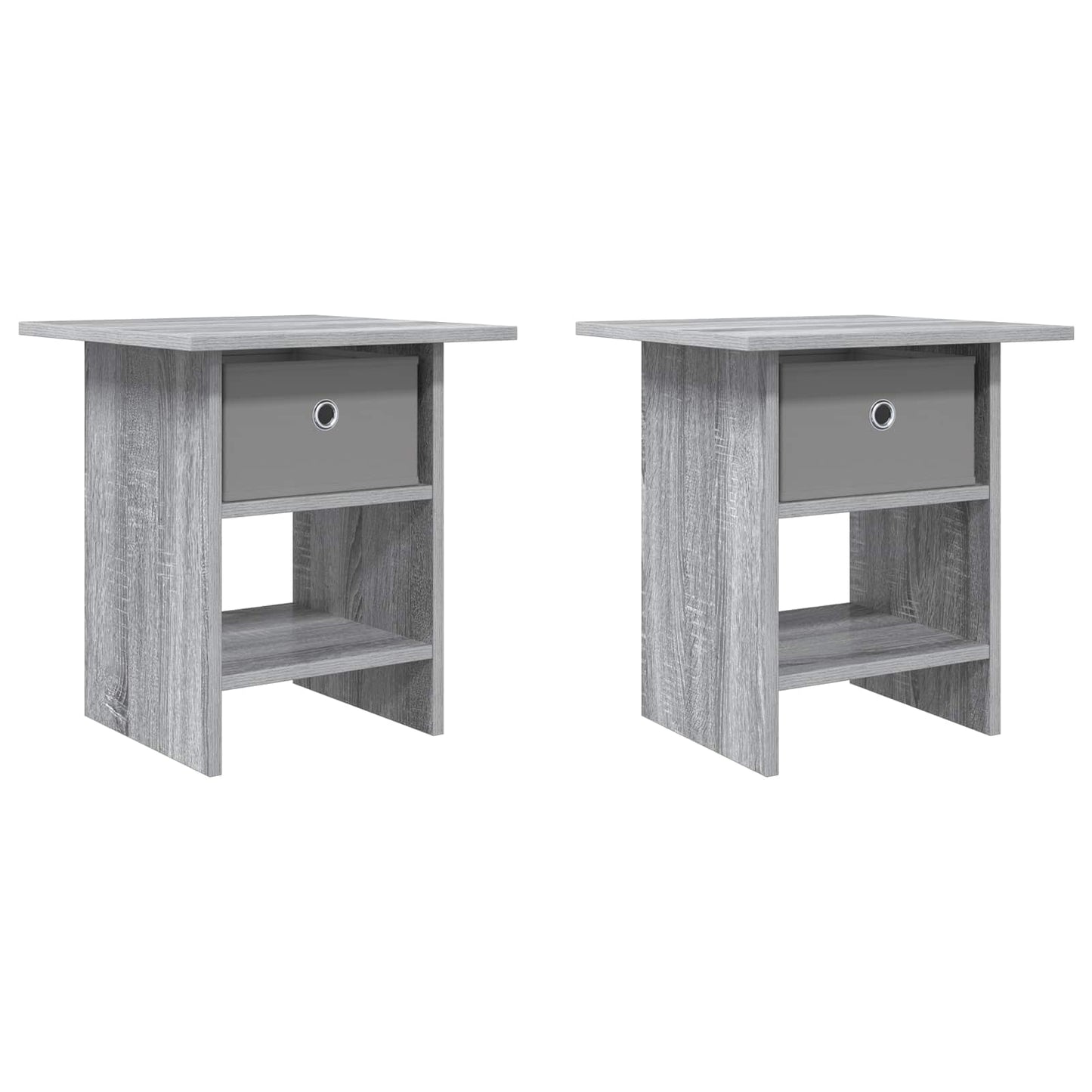 vidaXL Κομοδίνο 2 pcs Γκρίζο Σονομα 41 x 40 x 45 εκ Επεξεργασμένο ξύλο