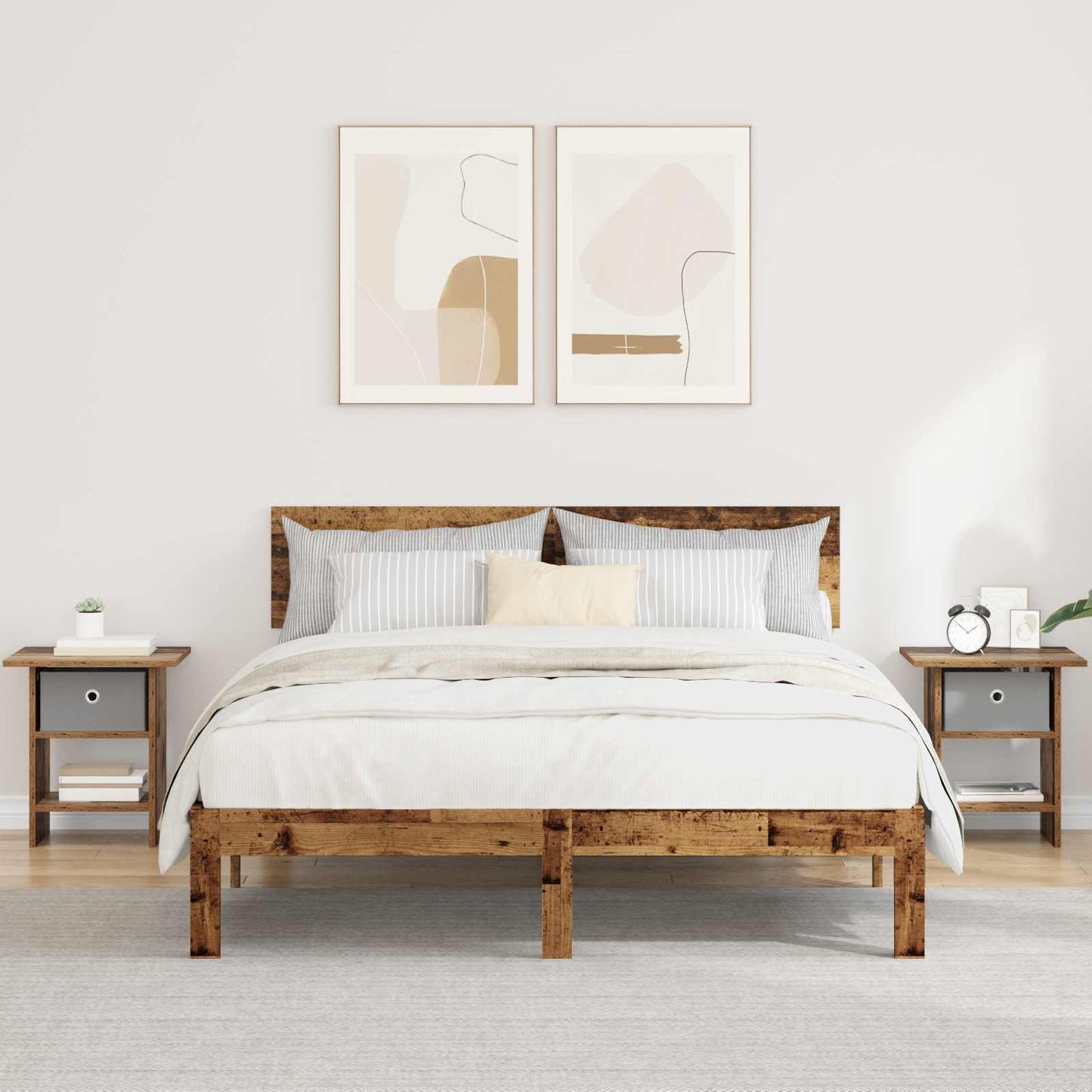 vidaXL Κομοδίνο 2 pcs Παλιό ξύλο 41 x 40 x 45 εκ Επεξεργασμένο ξύλο