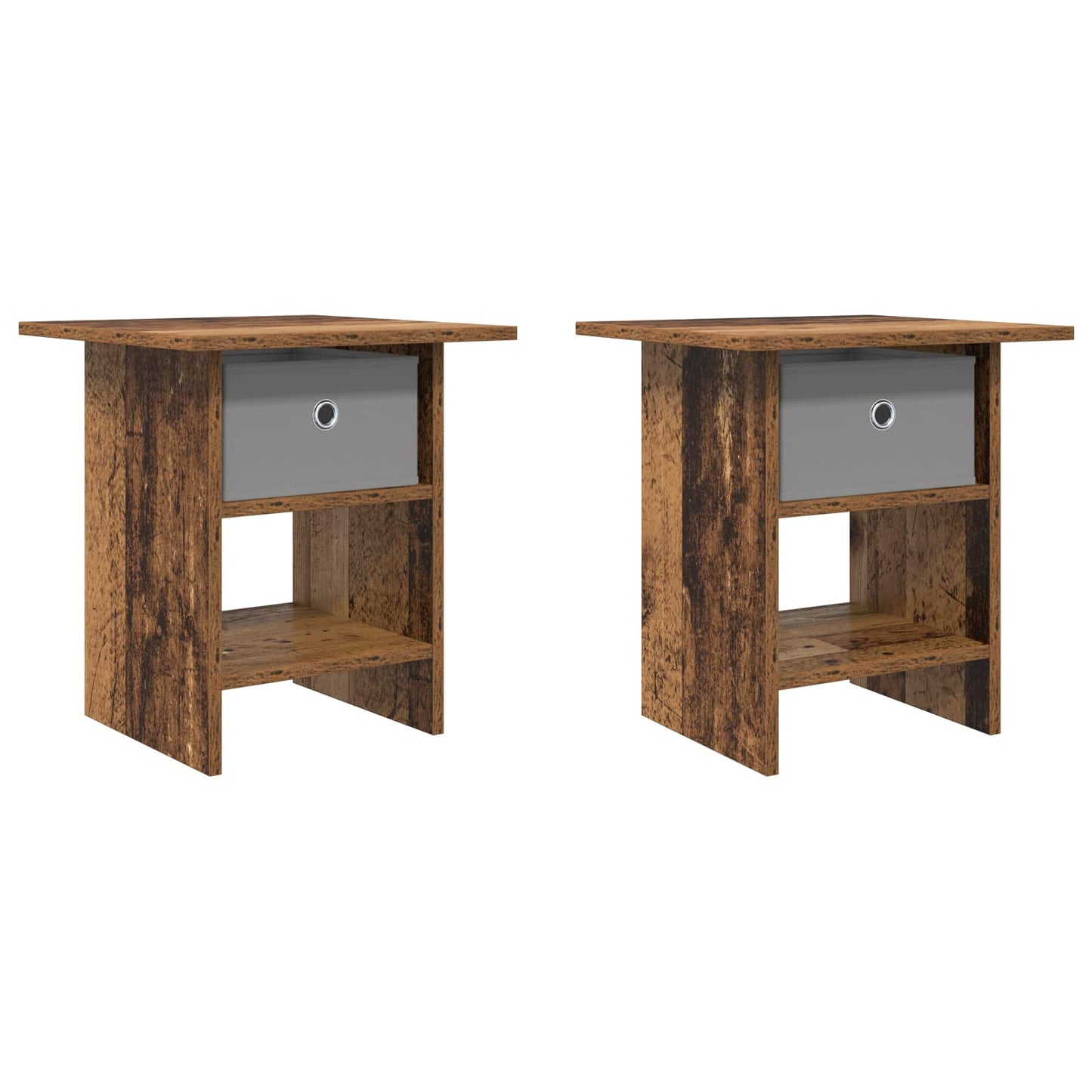 vidaXL Κομοδίνο 2 pcs Παλιό ξύλο 41 x 40 x 45 εκ Επεξεργασμένο ξύλο