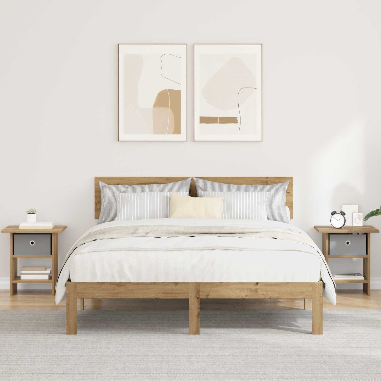 vidaXL Κομοδίνο 2 τμχ. Artisan Oak 41 x 40 x 45 εκ Επεξεργασμένο ξύλο