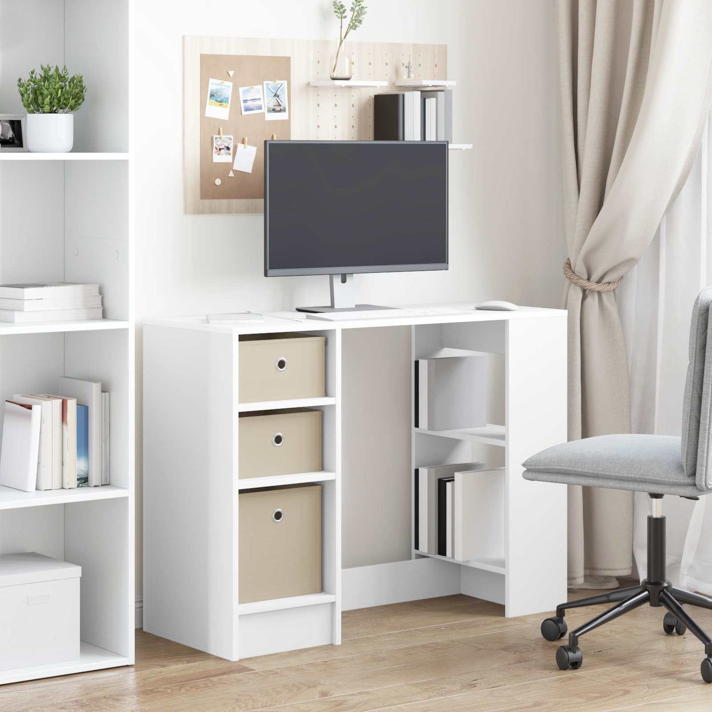 vidaXL Γραφείο Λευκό 100 x 40 x 75 cm Επεξεργασμένο Ξύλο