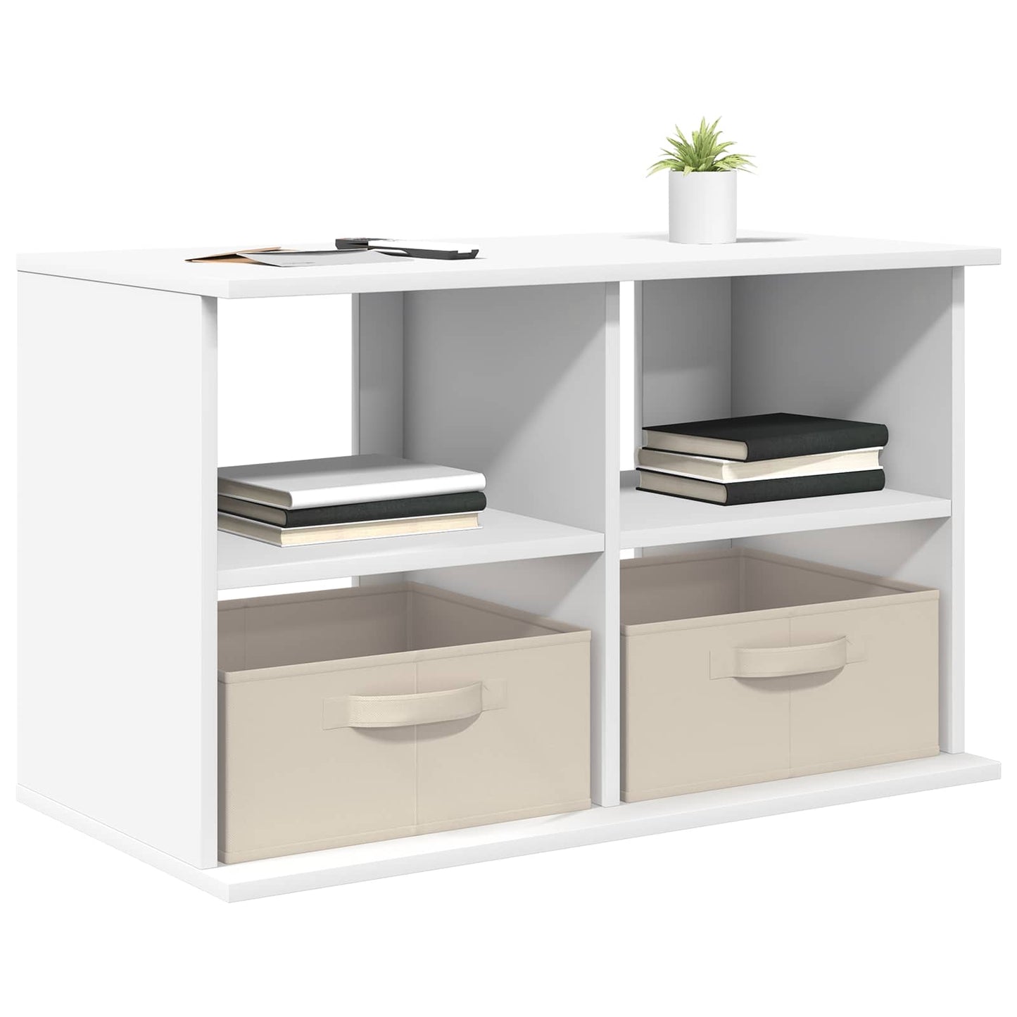 vidaXL Βάση τηλεόρασης με συρτάρι Λευκό 79 x 40 x 48 εκ