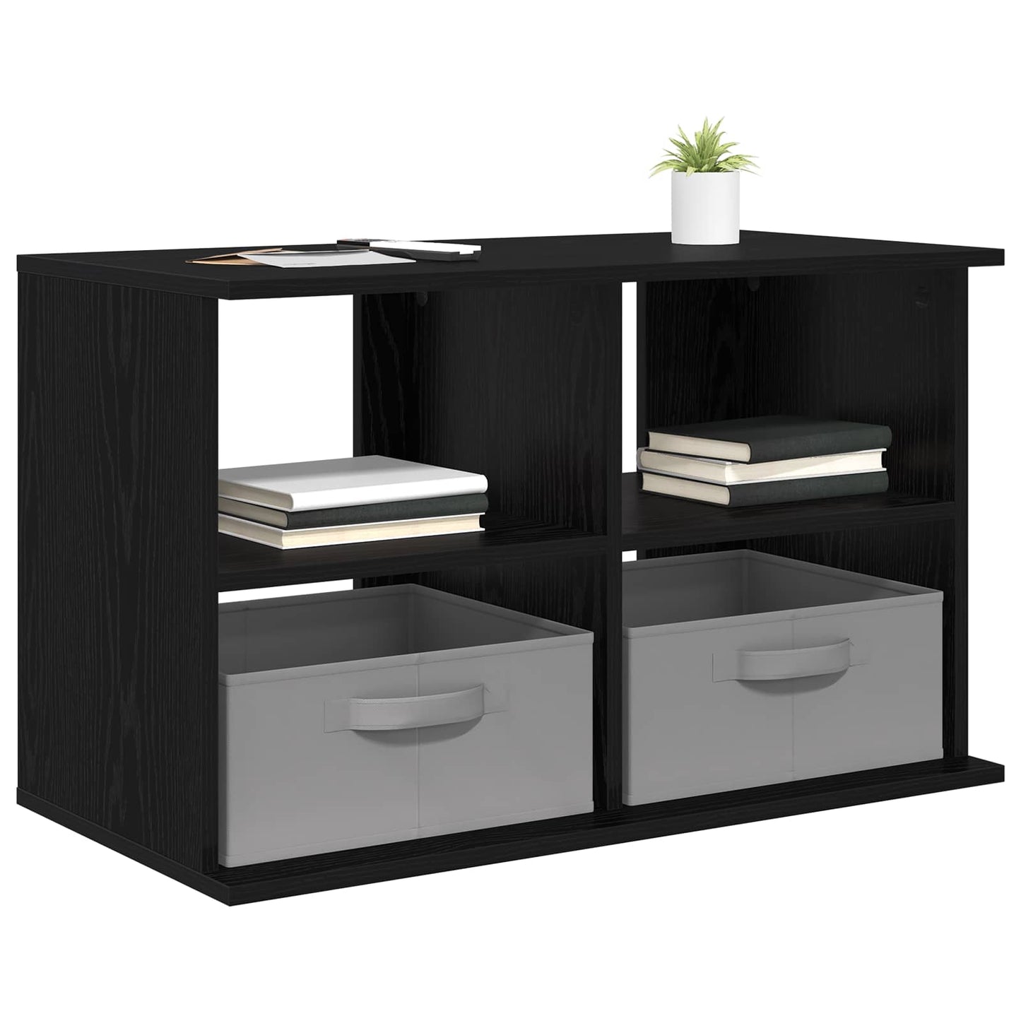 vidaXL Βάση τηλεόρασης με συρτάρι Μαύρη Οξυά 79 x 40 x 48 εκ