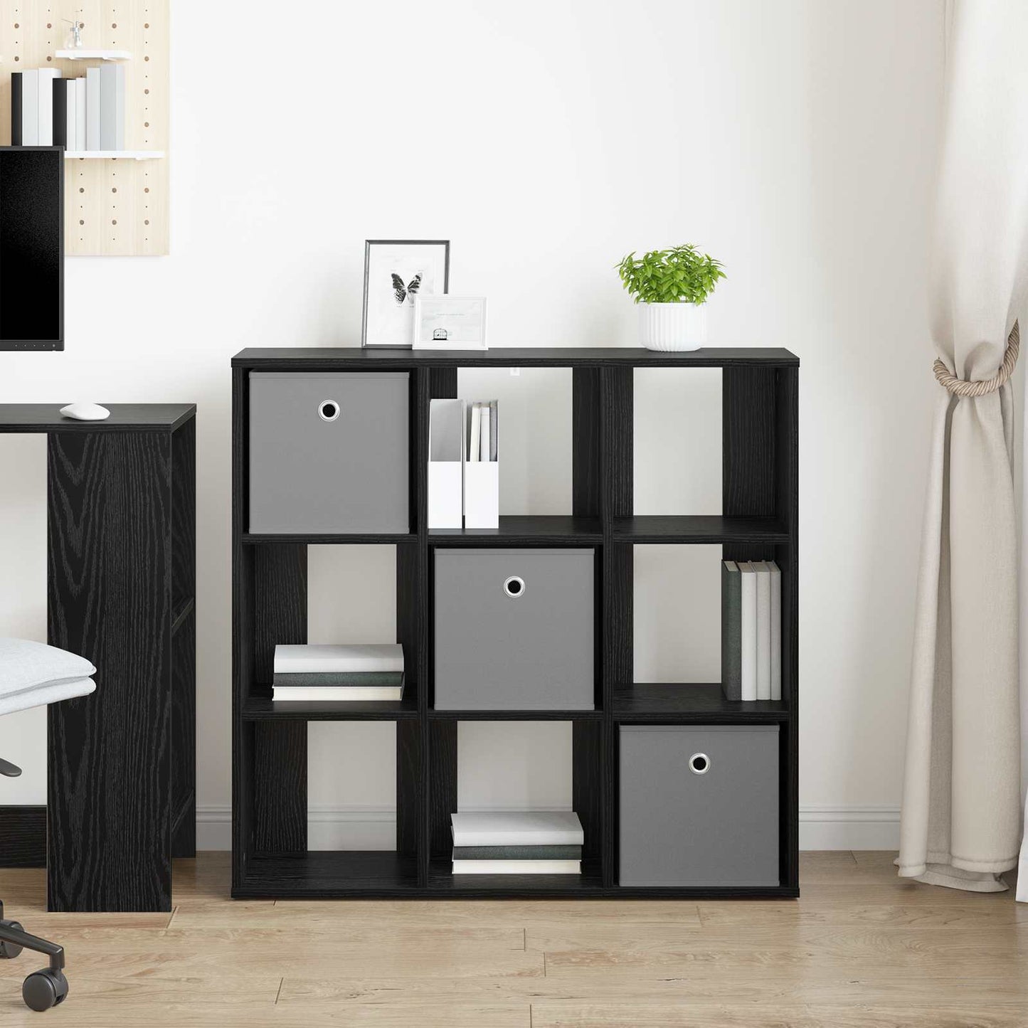 vidaXL Πλαϊνό γραφείο Μαύρη Οξυά 88,5 x 29 x 84,5 εκ.