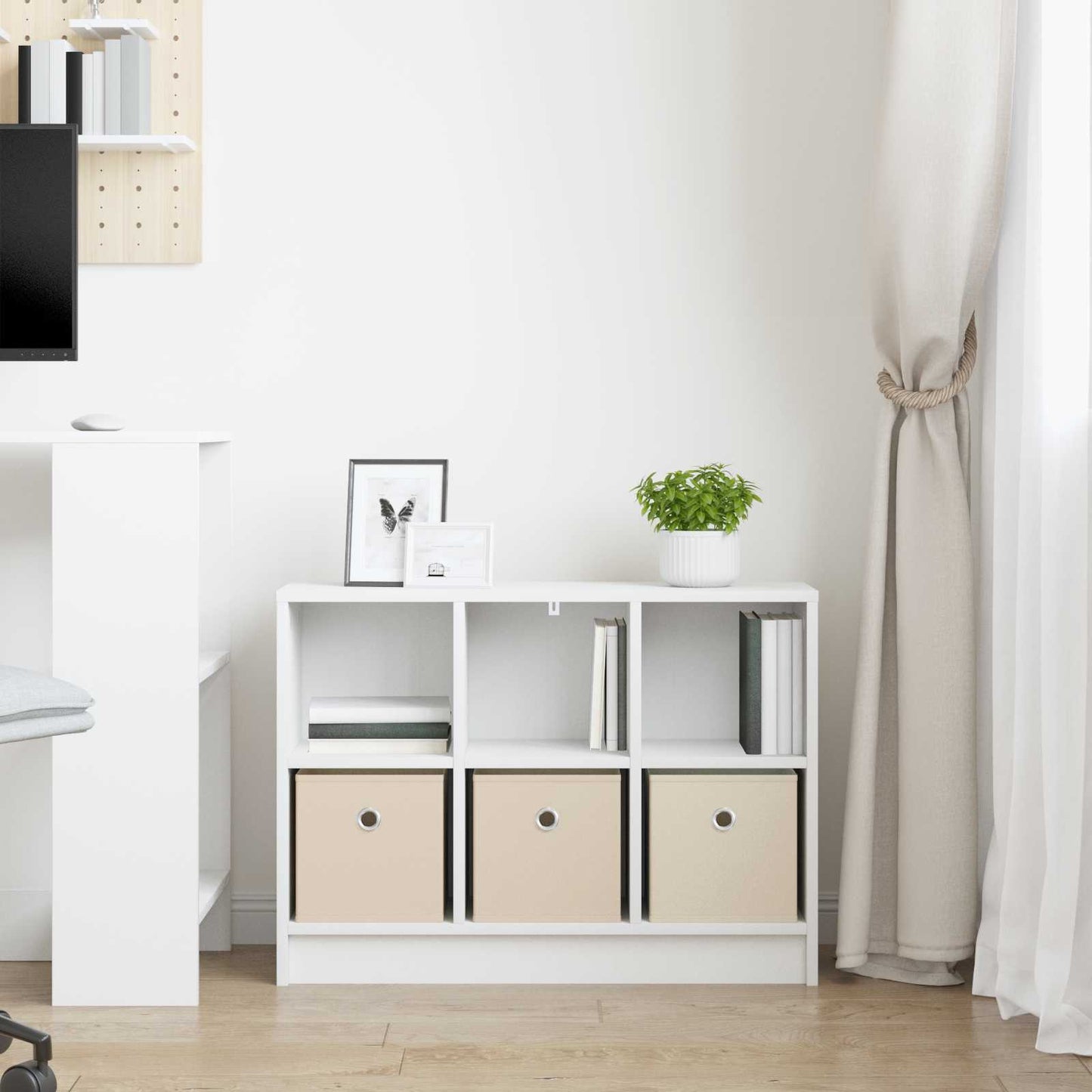 vidaXL Πλαϊνό γραφείο με συρτάρι Λευκό 73,5 x 22,5 x 53,5 εκ