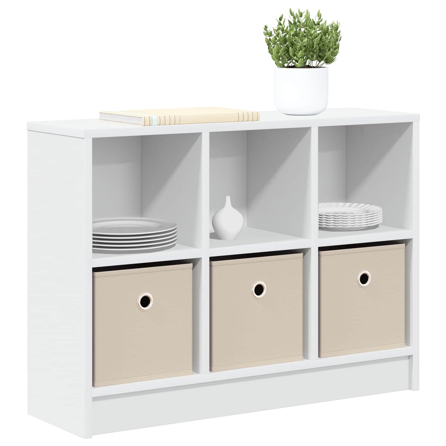 vidaXL Πλαϊνό γραφείο με συρτάρι Λευκό 73,5 x 22,5 x 53,5 εκ