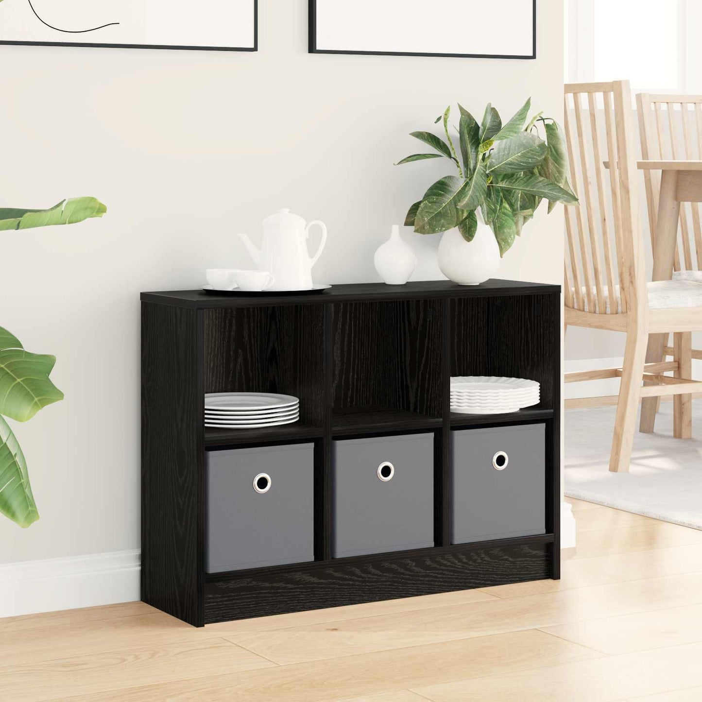 vidaXL Πλαϊνό γραφείο με συρτάρι Μαύρη Οξυά 73,5 x 22,5 x 53,5 εκ