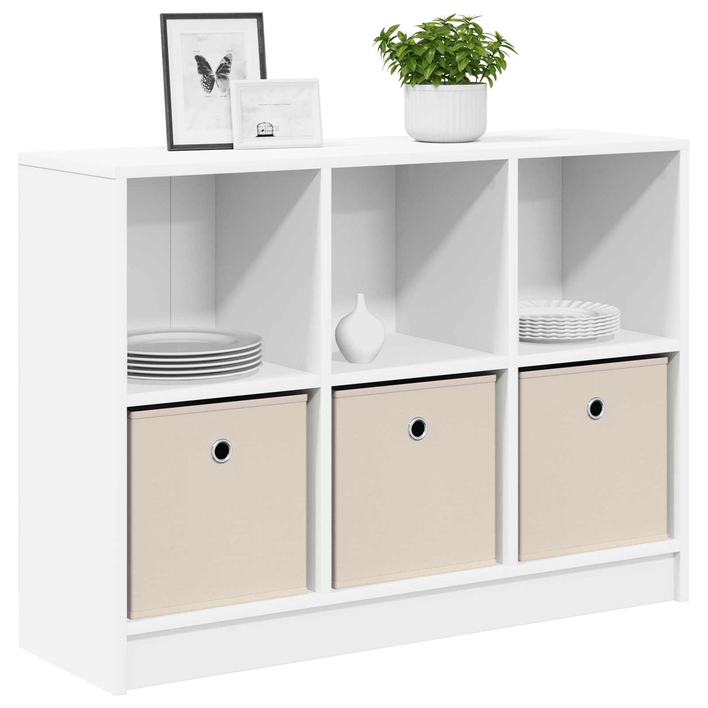 vidaXL Πλαϊνό γραφείο με συρτάρι Λευκό 88,5 x 27,5 x 63,5 εκ