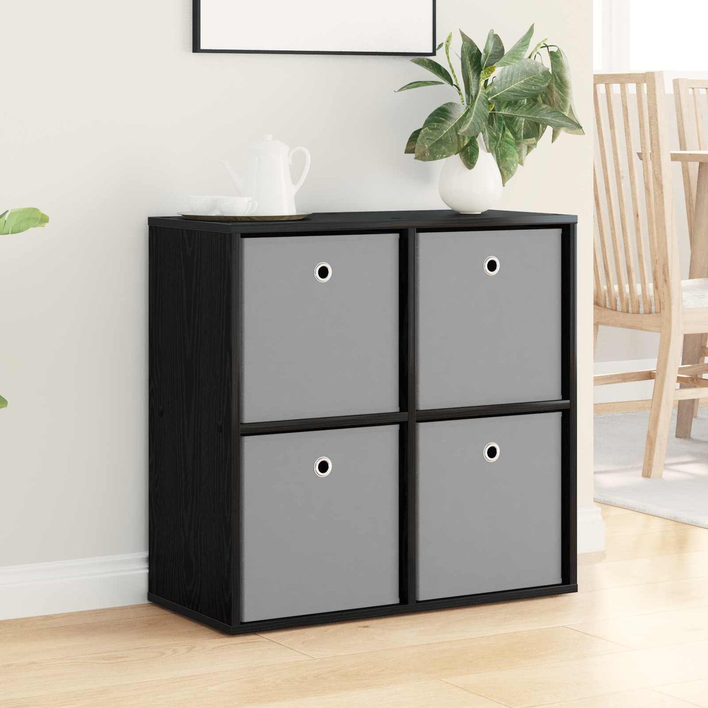 vidaXL Πλαϊνό γραφείο με συρτάρι Μαύρη Οξυά 68,5 x 32 x 67 εκ