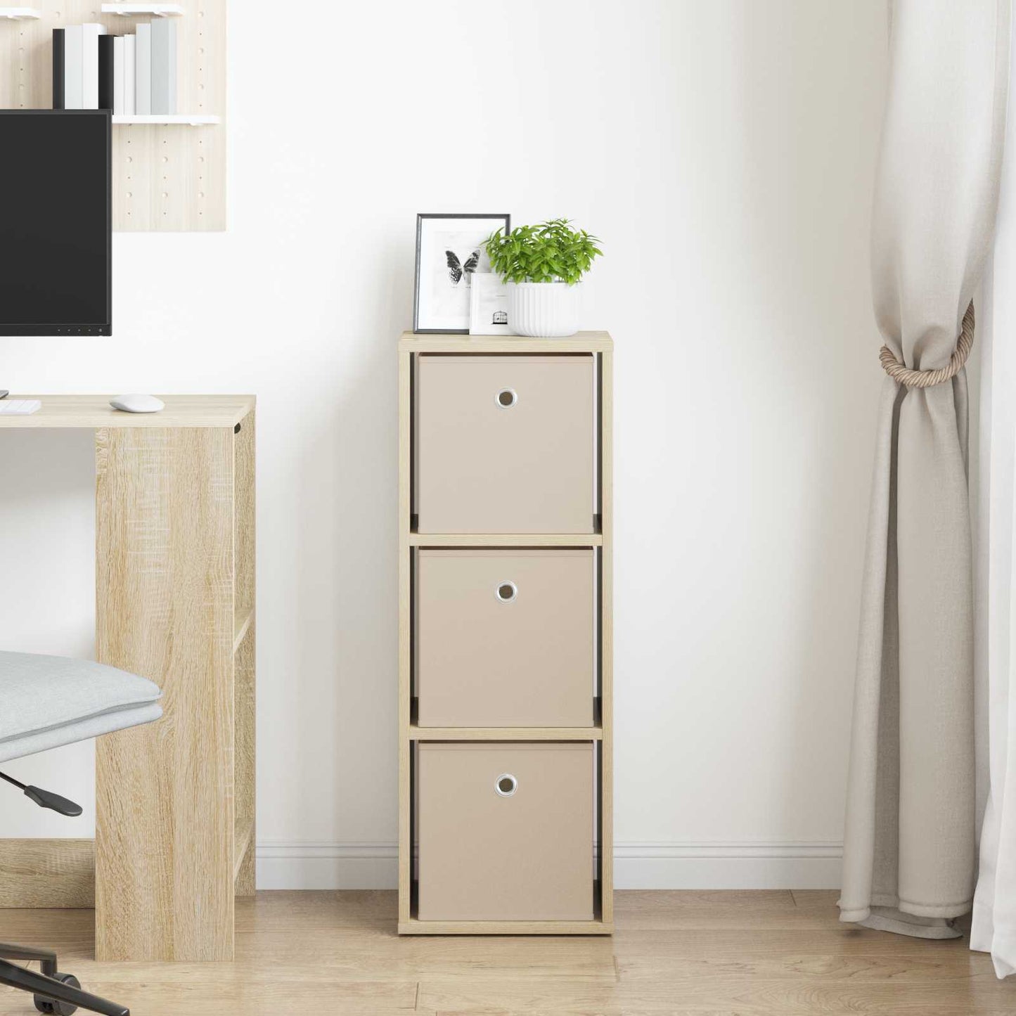 vidaXL Πλαϊνό γραφείο με συρτάρι Δρύς Sonoma 30,5 x 27 x 84,5 εκ