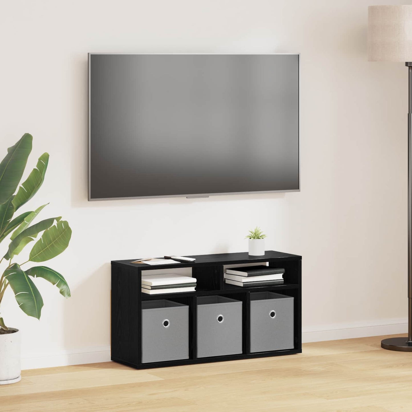 vidaXL Χαμηλό γραφείο με συρτάρι Μαύρη Οξυά 72 x 22,5 x 38 εκ