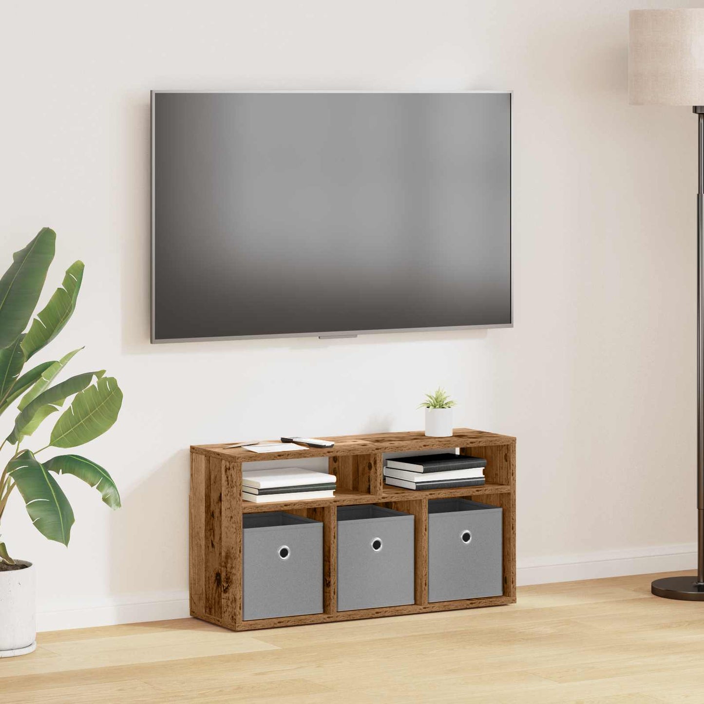 vidaXL Χαμηλό γραφείο με συρτάρι Παλιό ξύλο 72 x 22,5 x 38 εκ