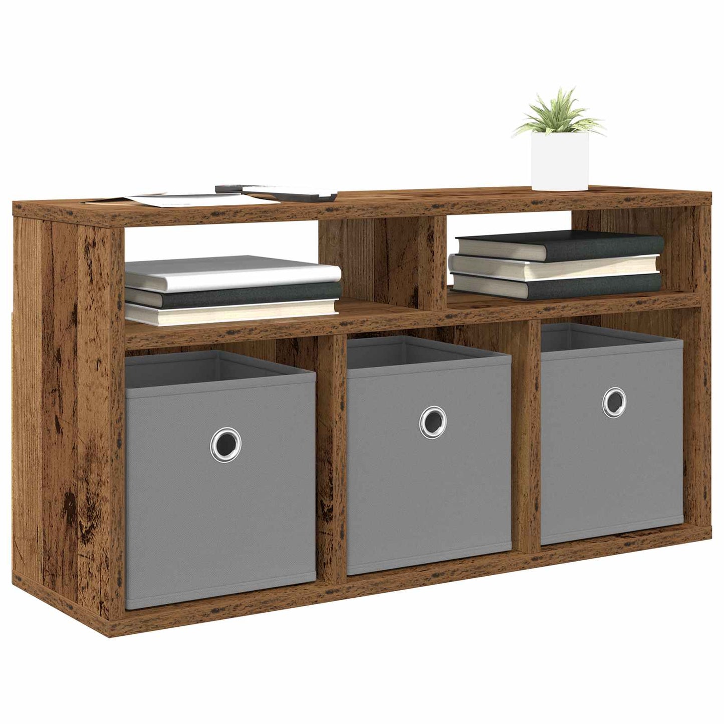 vidaXL Χαμηλό γραφείο με συρτάρι Παλιό ξύλο 72 x 22,5 x 38 εκ