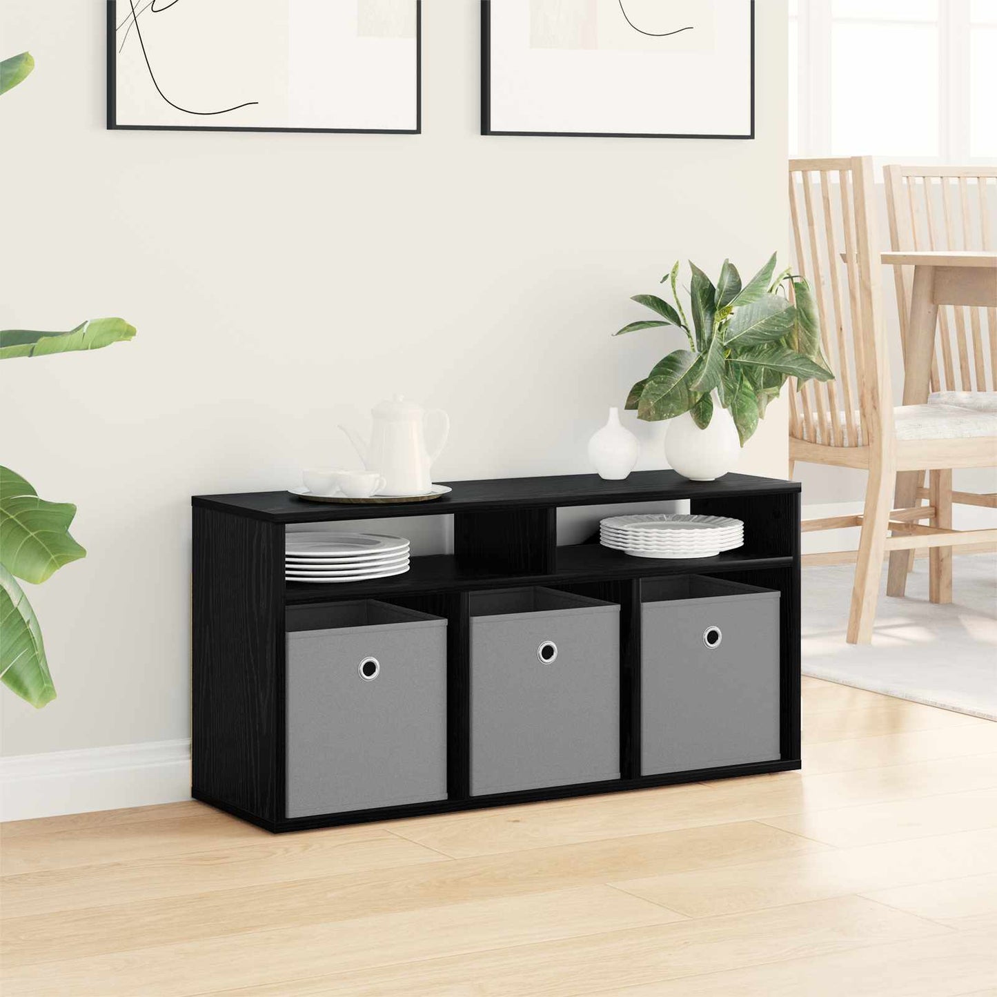 vidaXL Χαμηλό γραφείο με συρτάρι Μαύρη Οξυά 87 x 27,5 x 43 εκ