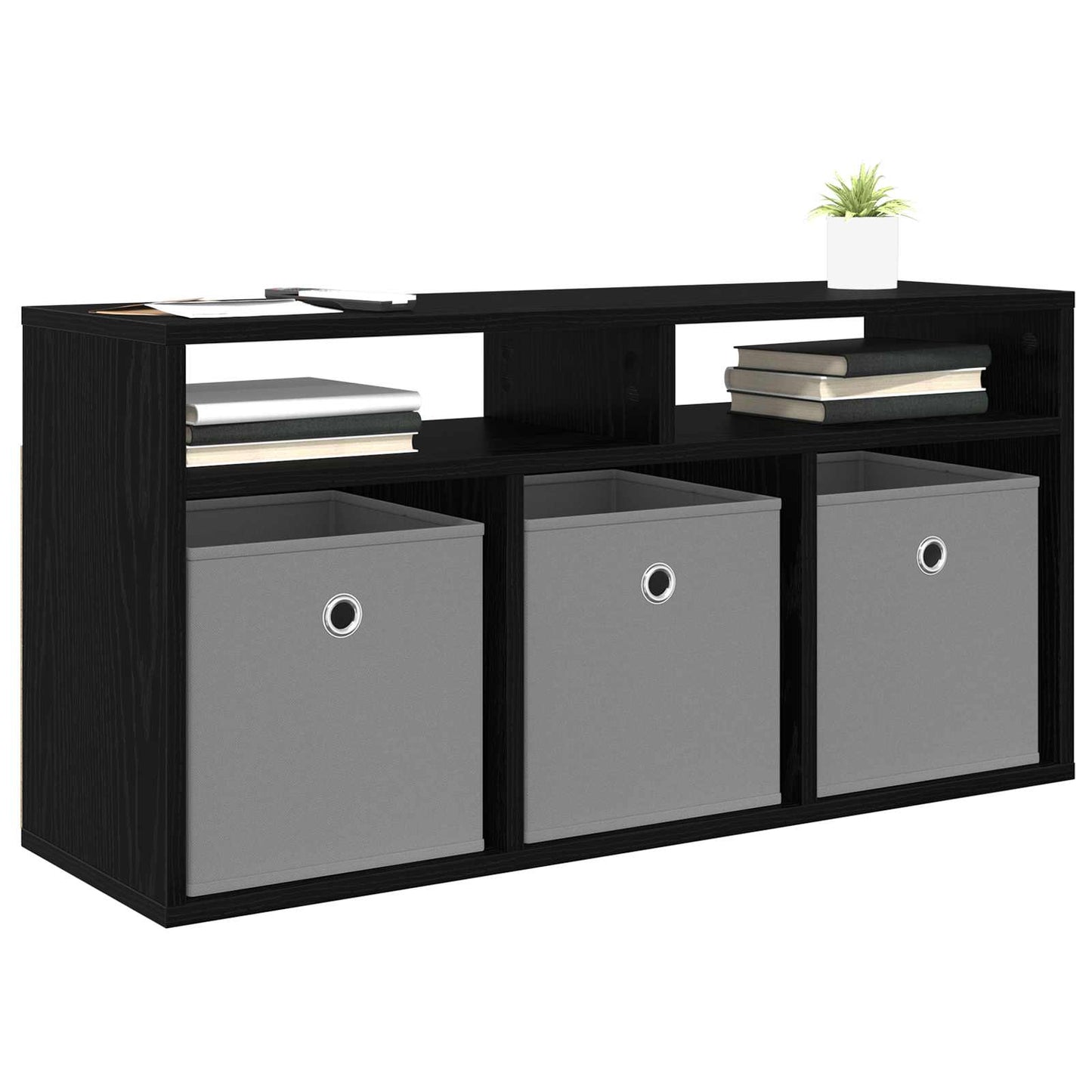 vidaXL Χαμηλό γραφείο με συρτάρι Μαύρη Οξυά 87 x 27,5 x 43 εκ