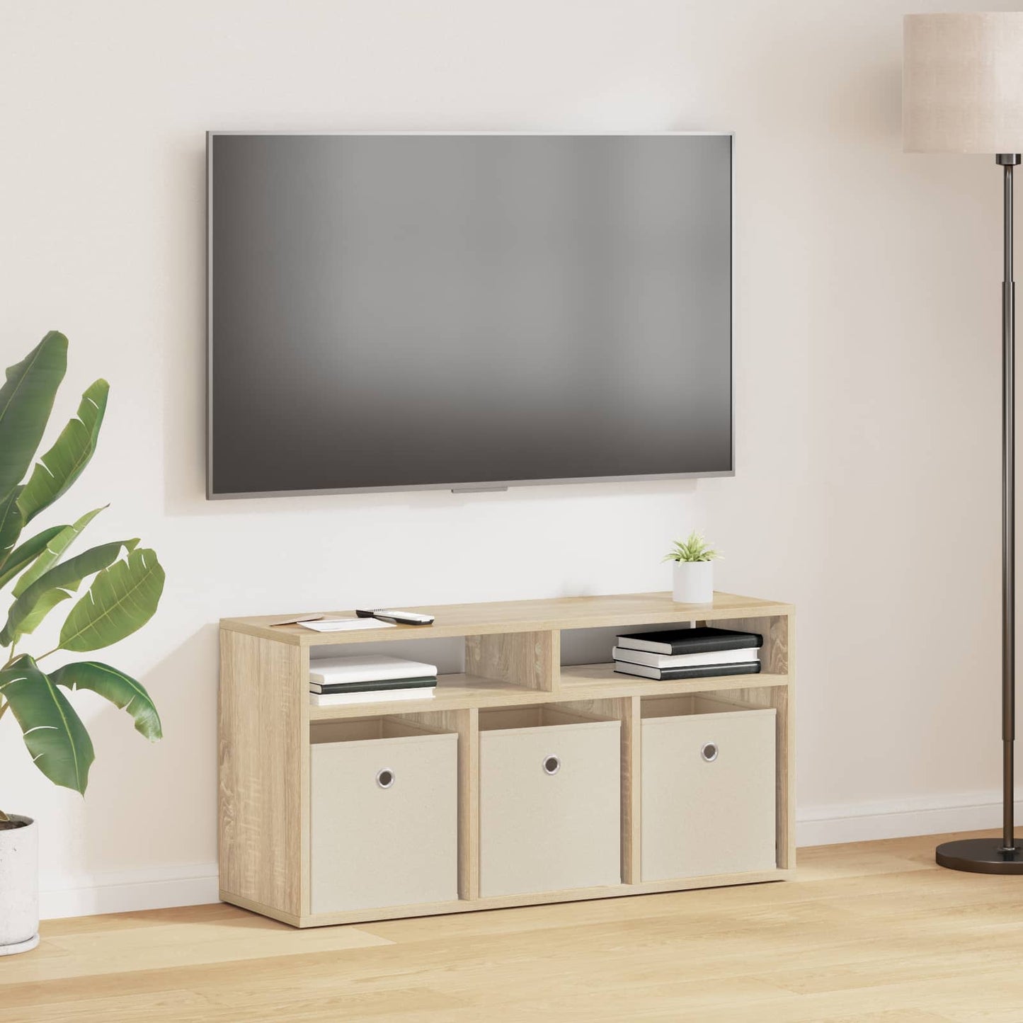 vidaXL Χαμηλό γραφείο με συρτάρι Δρύς Sonoma 87 x 27,5 x 43 εκ