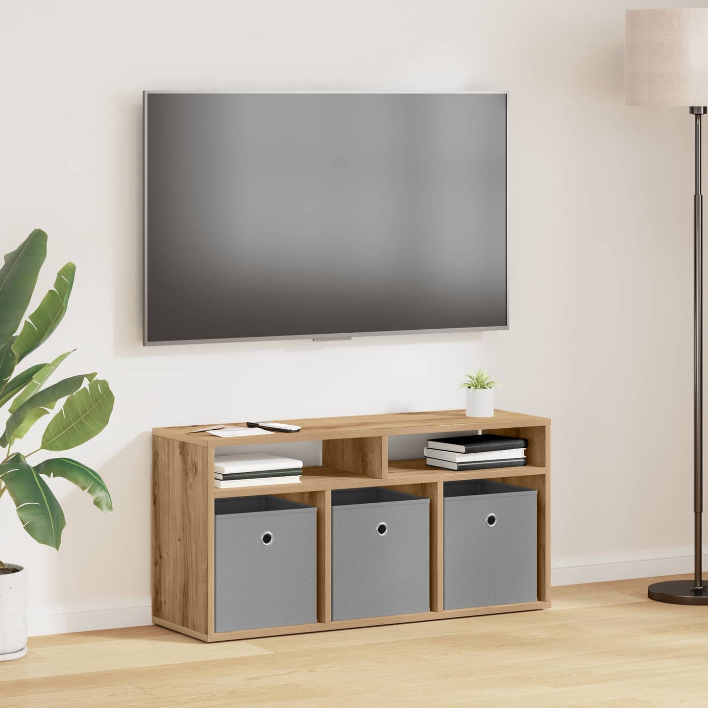 vidaXL Χαμηλό γραφείο 87 x 27,5 x 43 εκ Artisan Oak