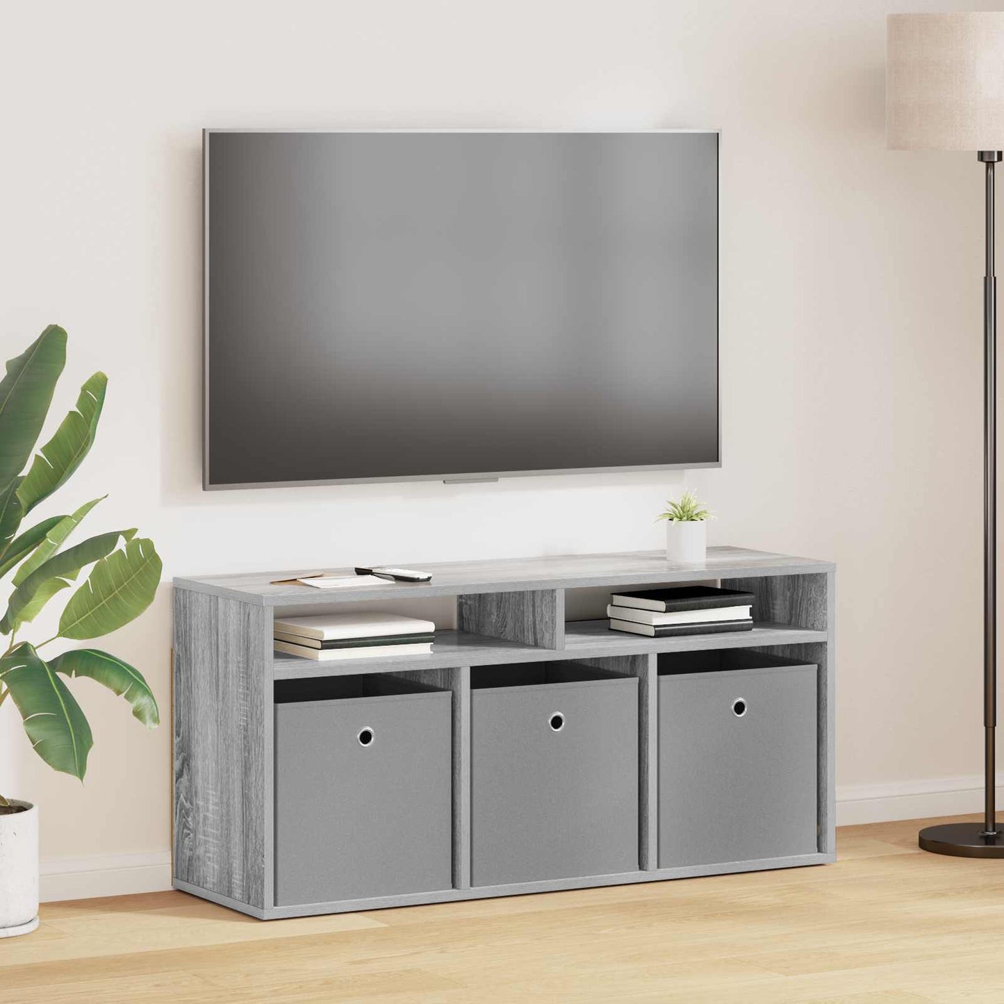 vidaXL Χαμηλό γραφείο 102 x 32 x 48,5 εκ. Γκρι Sonoma