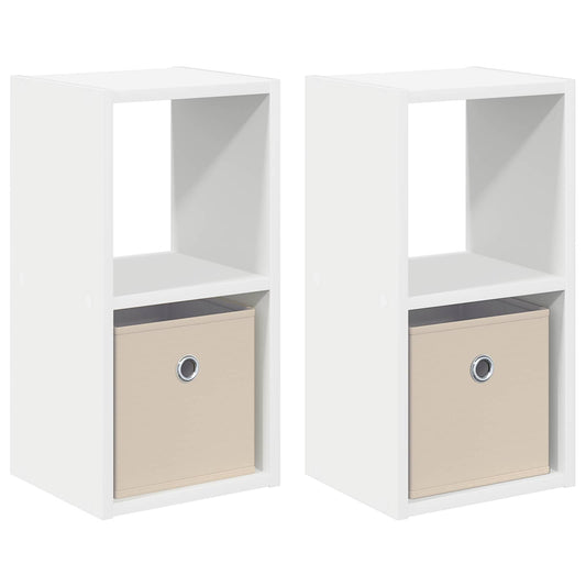 vidaXL Κομοδίνο 2 pcs Λευκό 25,5 x 22 x 49,5 εκ Επεξεργασμένο ξύλο