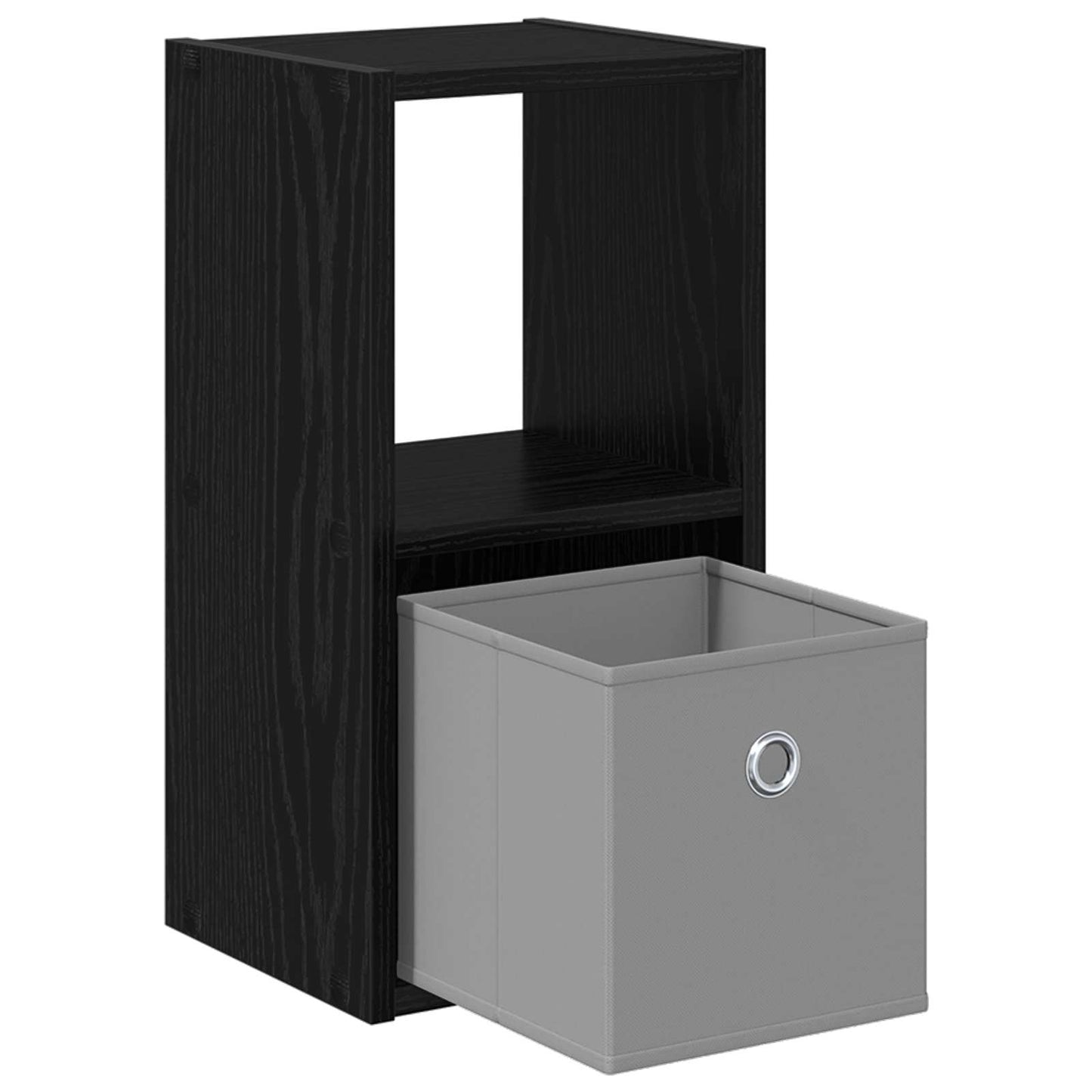 vidaXL Κομοδίνο με συρτάρι 2 pcs Μαύρη Οξυά 25,5 x 22 x 49,5 εκ