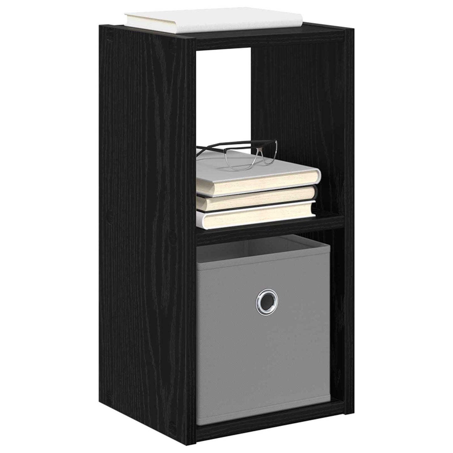 vidaXL Κομοδίνο με συρτάρι 2 pcs Μαύρη Οξυά 25,5 x 22 x 49,5 εκ