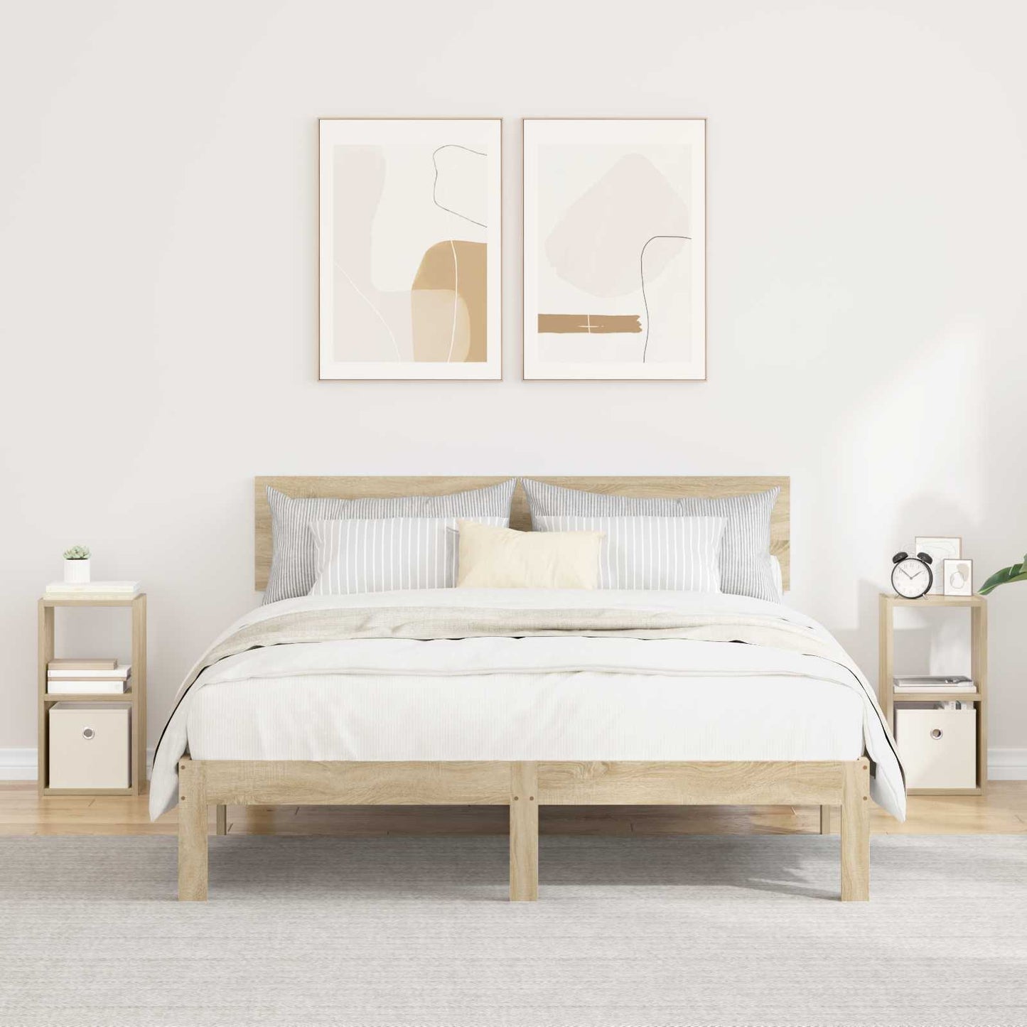 vidaXL Κομοδίνο με συρτάρι 2 pcs Δρύς Sonoma 25,5 x 22 x 49,5 εκ